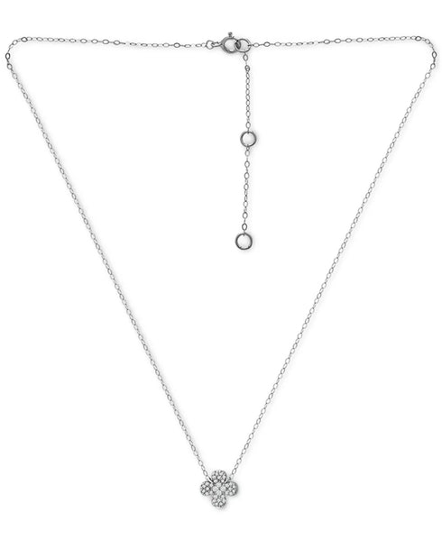 Giani Bernini Cubic Zirconia Flower Cluster Pendant Necklace in Sterling Silver